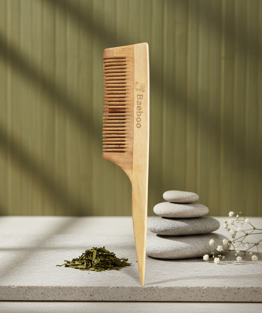 Long handle pointed Neem Comb